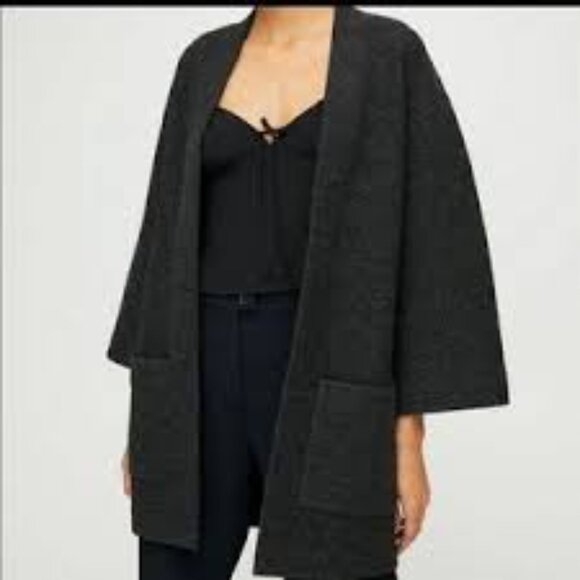 Aritzia Wilfred Brullon Cardigan, Merino Wool, Charcoal Grey, Size XS (generous) - Picture 11 of 11